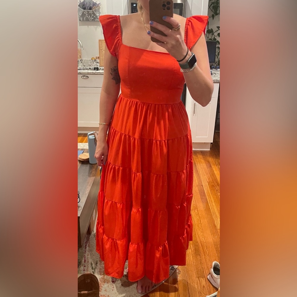 Red maxi dress